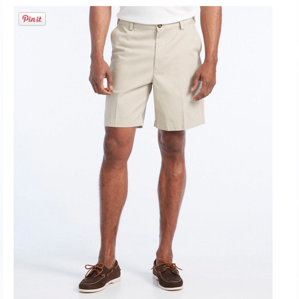 L.L. Bean men’s wrinkle-free Double L Chino shorts, comfort waist, 38